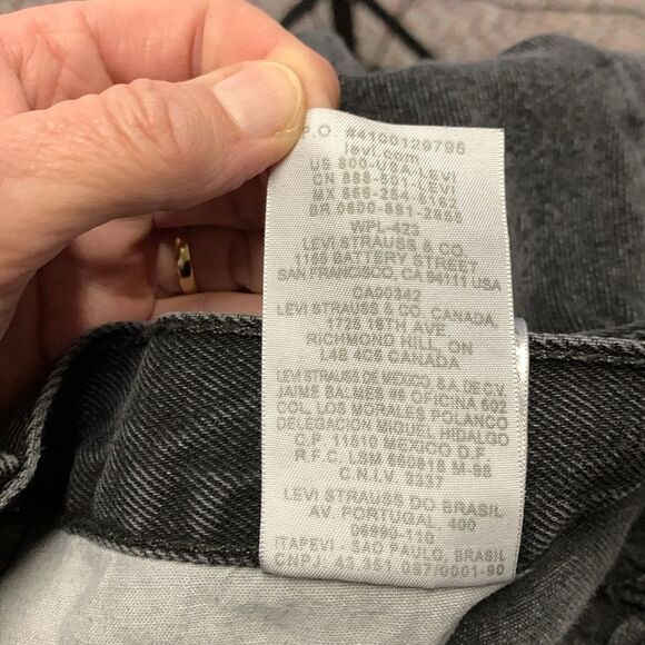 Levi’s 505 Faded Charcoal Black Straight Leg Jeans Size 38 X 27 - Picture 10 of 12